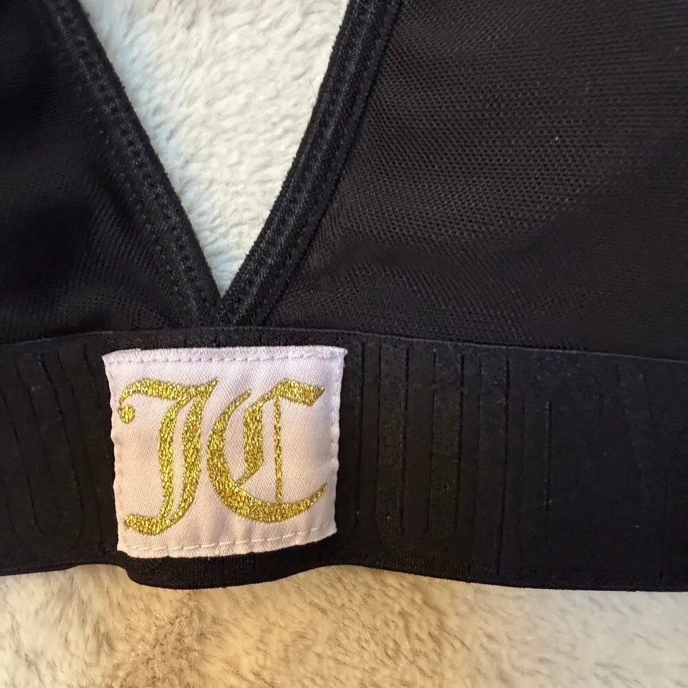 Juicy Couture Bralette Set of 2 SZ M Blush/Dusty Pink Black Sexy